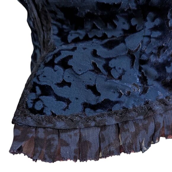 Elie Tahari Size XS Dusk Blue Burnout Silk Jacket Whimsigoth Witch Vampire Goth - Picture 8 of 15